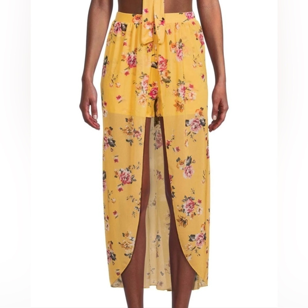 No Boundries yellow floral pull on skort in Jr size XL (15-17). - Picture 8 of 8